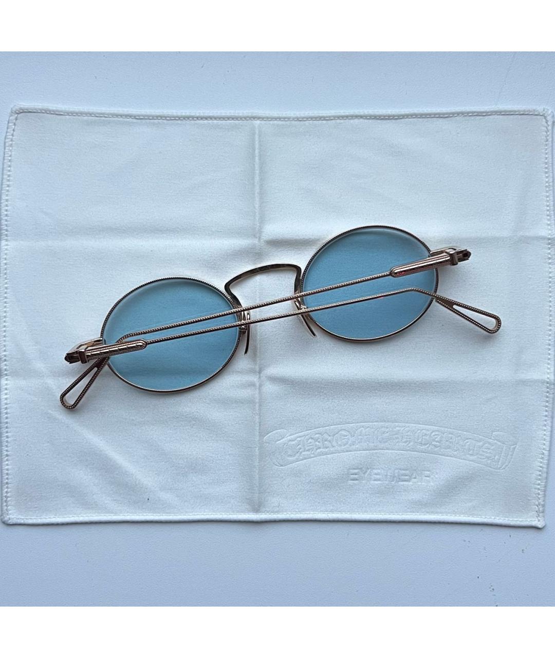 CHROME HEARTS Золотые металлические солнцезащитные очки, фото 2