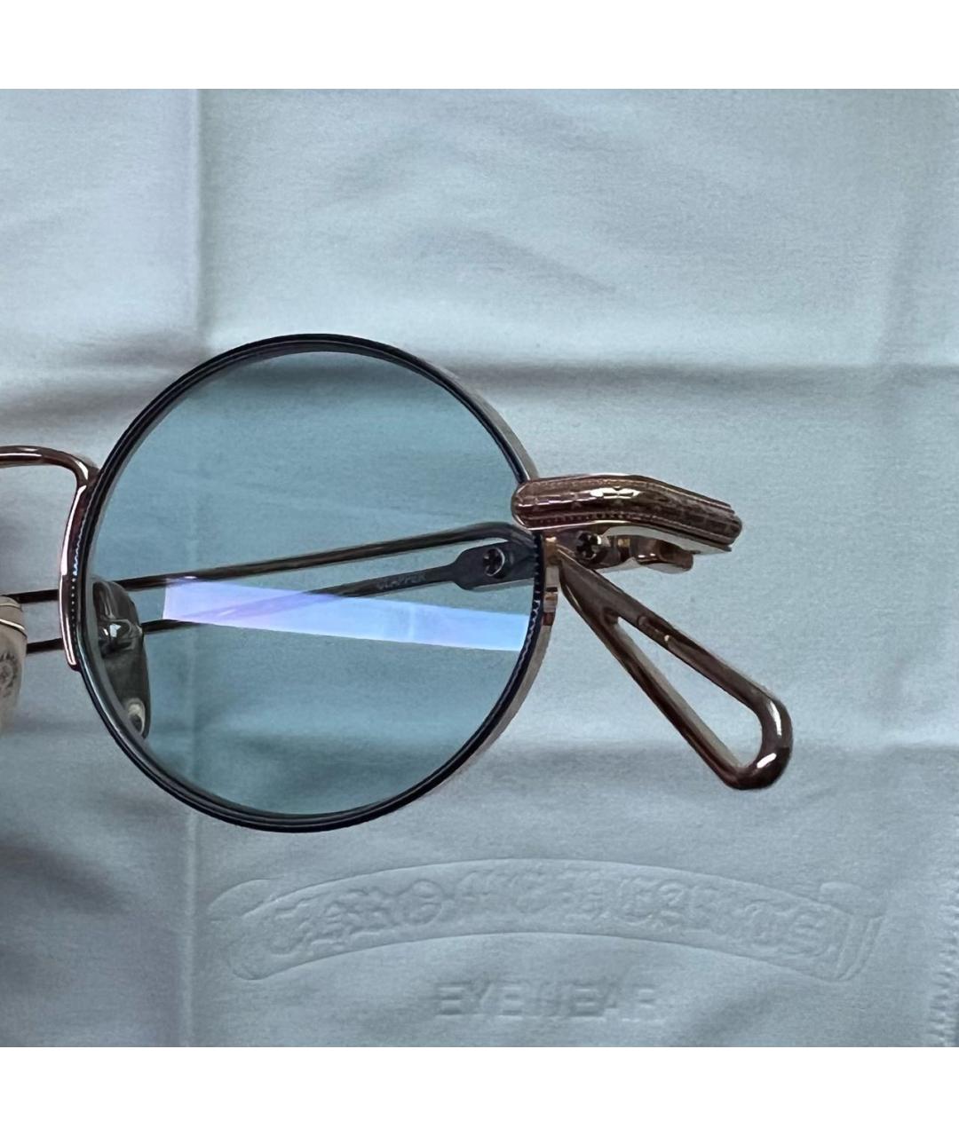 CHROME HEARTS Золотые металлические солнцезащитные очки, фото 6