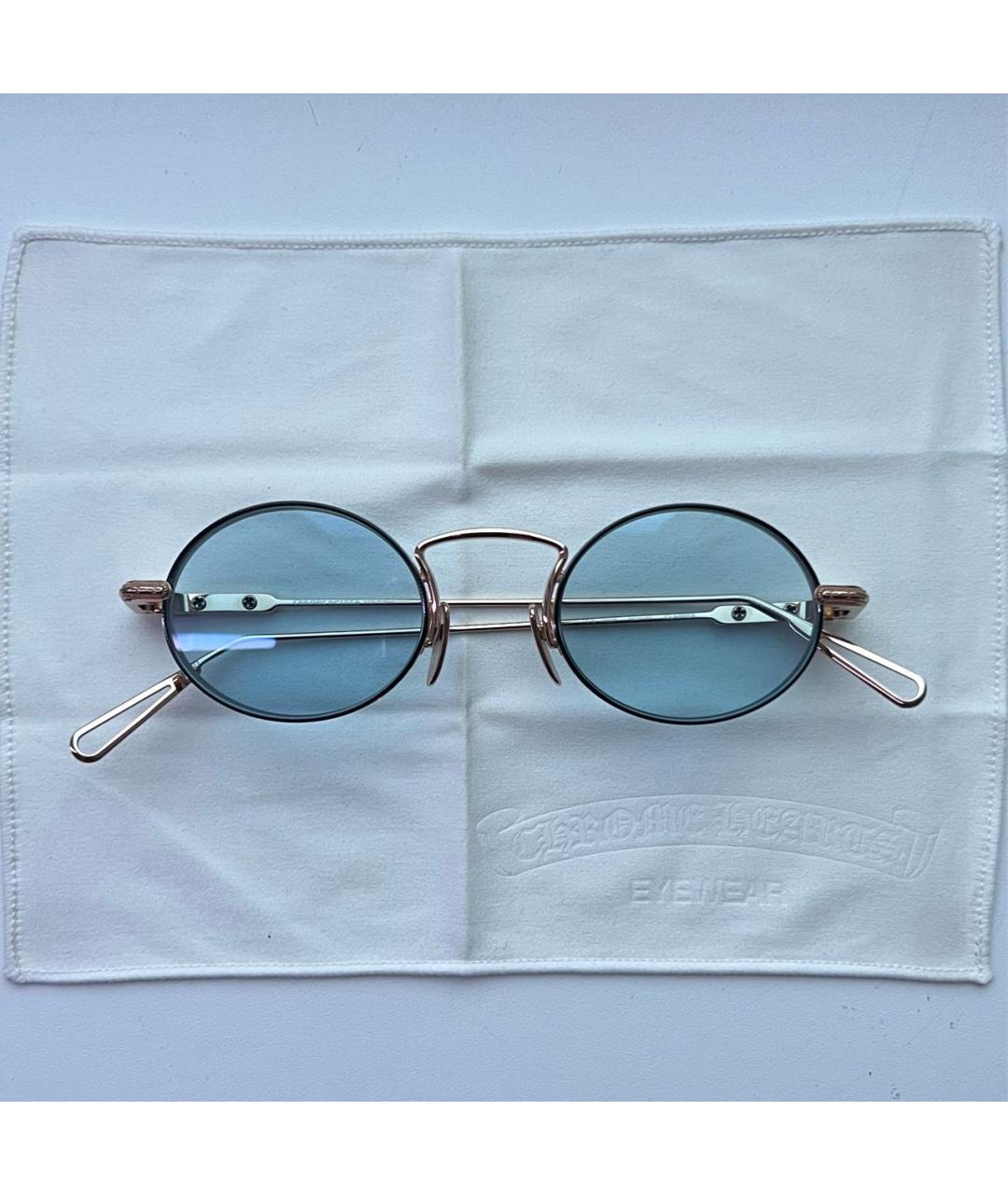 CHROME HEARTS Золотые металлические солнцезащитные очки, фото 9