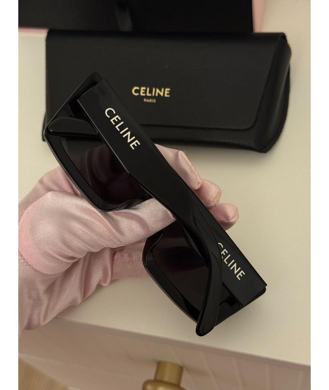 CELINE Черные пластиковые солнцезащитные очки, фото 4