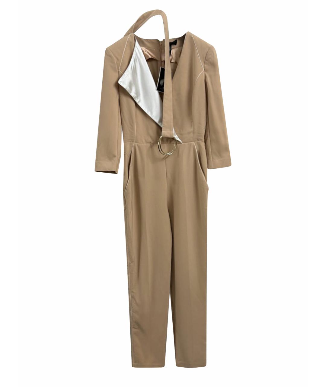 ELISABETTA FRANCHI Бежевый полиэстеровый комбинезон, фото 1