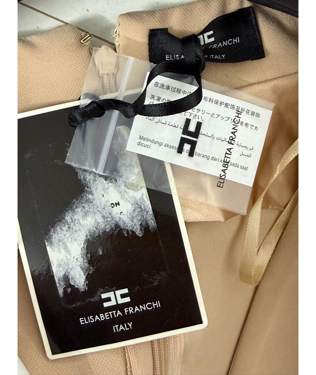 ELISABETTA FRANCHI Бежевый полиэстеровый комбинезон, фото 6