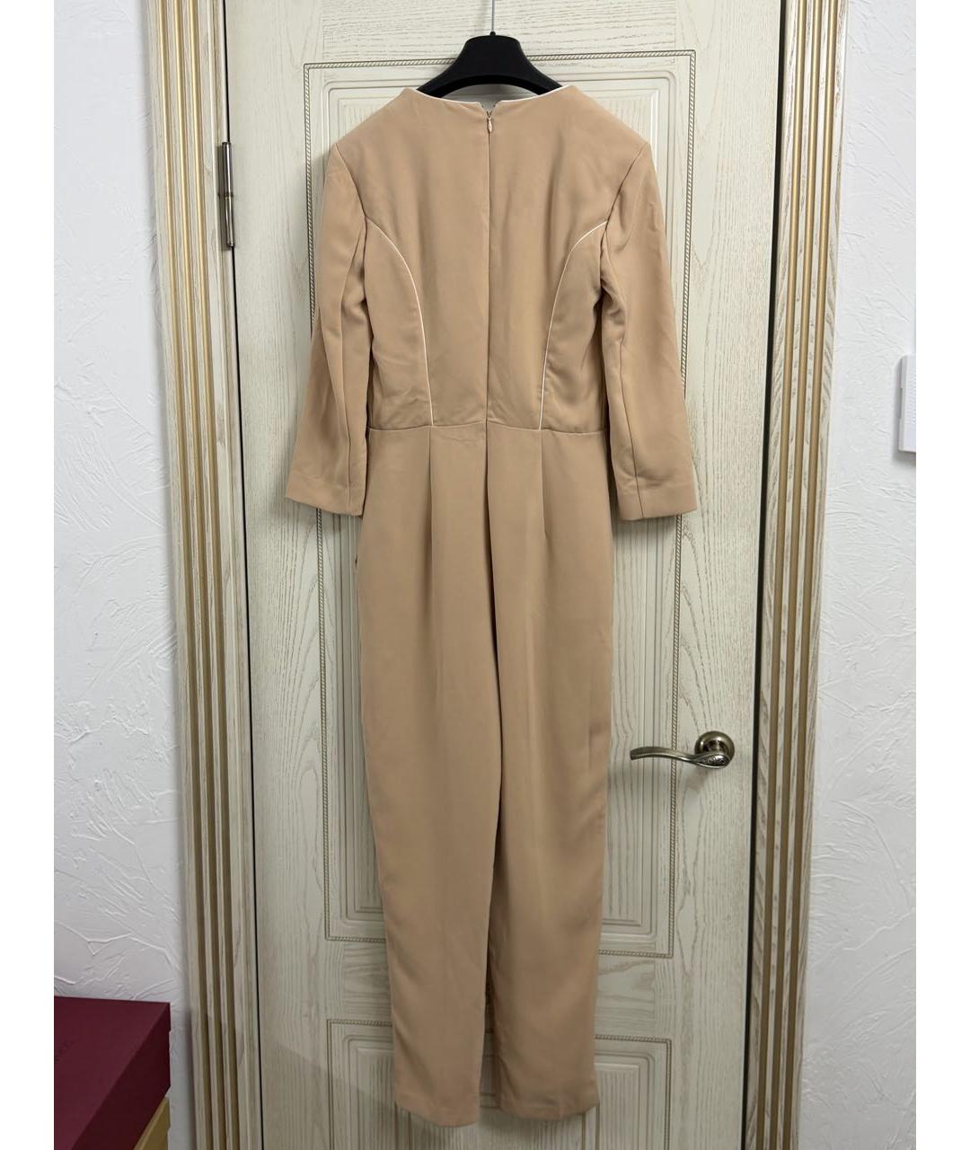 ELISABETTA FRANCHI Бежевый полиэстеровый комбинезон, фото 2