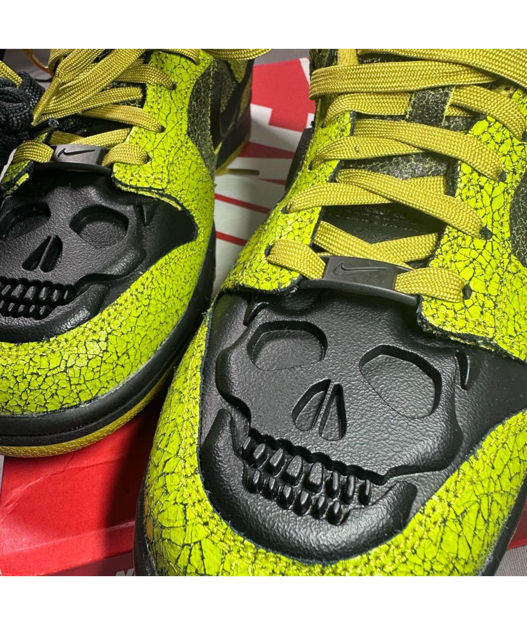 NIKE Зеленые кожаные низкие кроссовки / кеды, фото 8