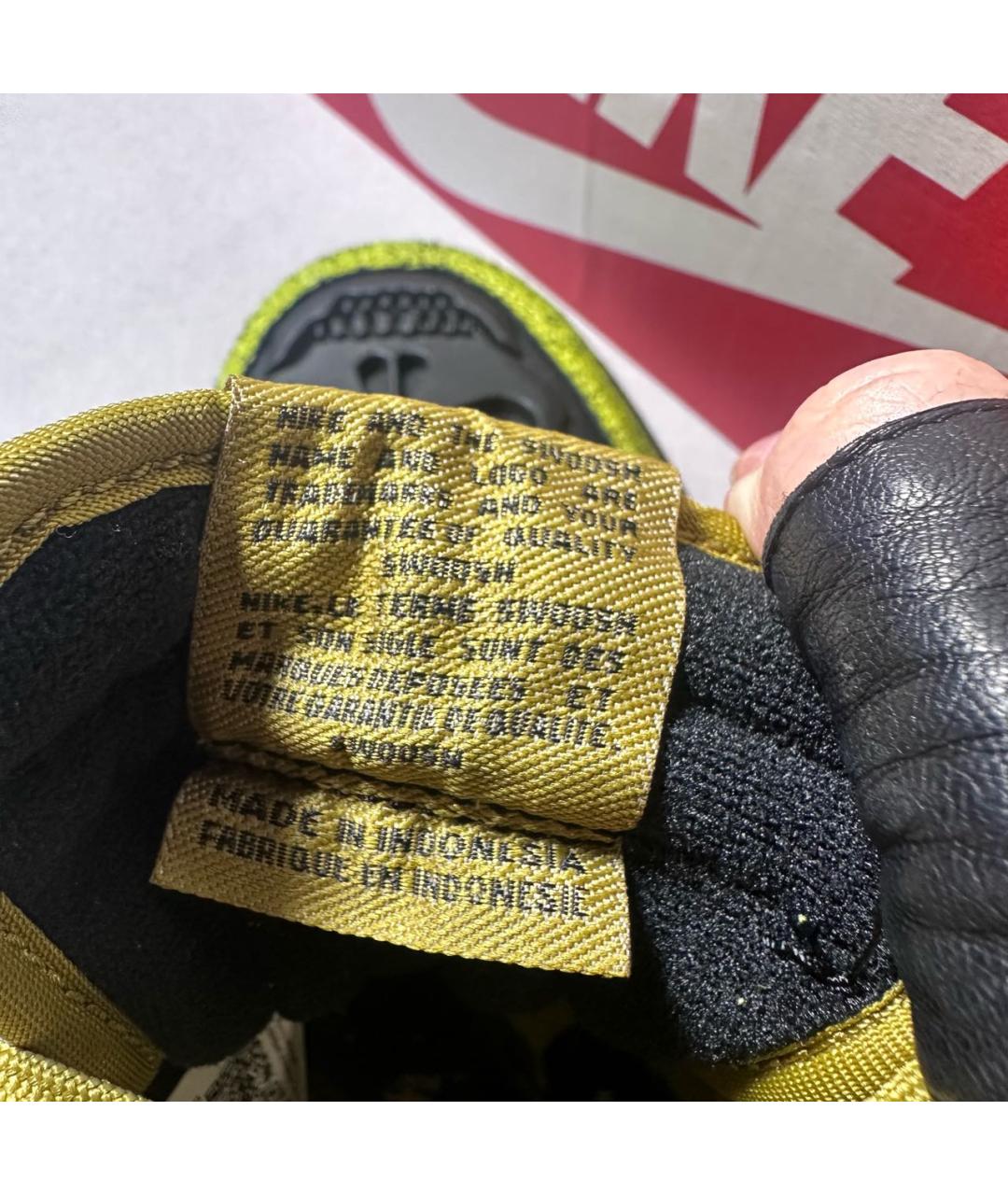 NIKE Зеленые кожаные низкие кроссовки / кеды, фото 6