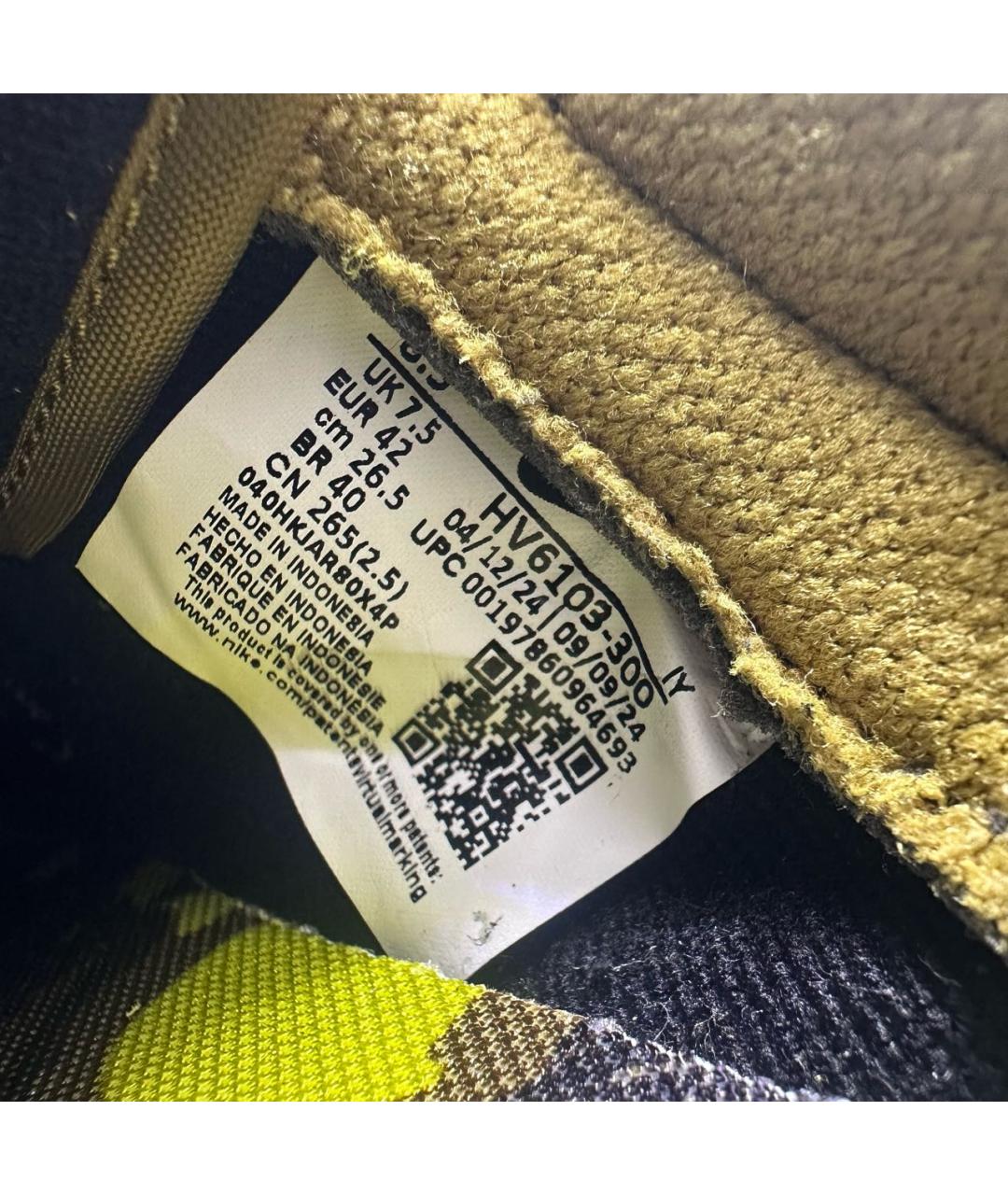 NIKE Зеленые кожаные низкие кроссовки / кеды, фото 5