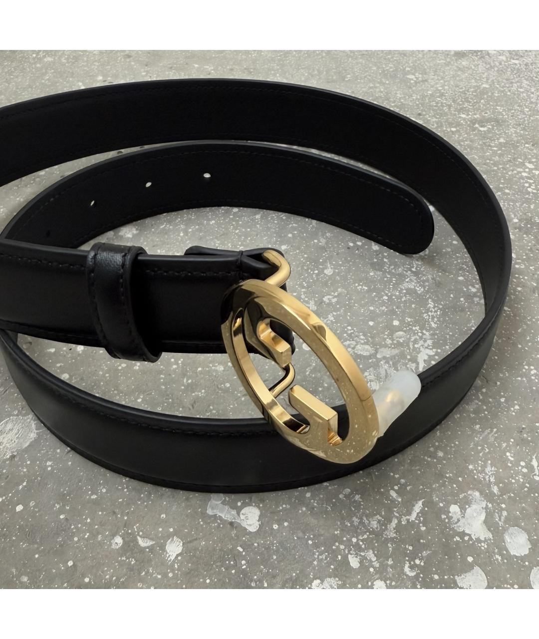 GUCCI Черный кожаный ремень, фото 2