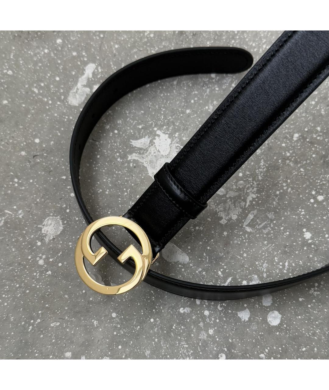 GUCCI Черный кожаный ремень, фото 3
