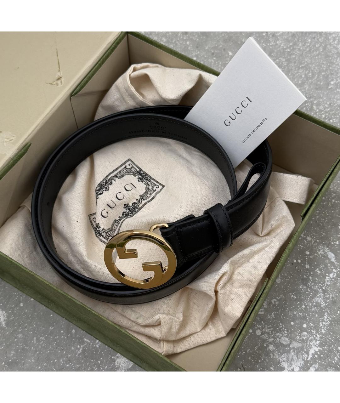 GUCCI Черный кожаный ремень, фото 7