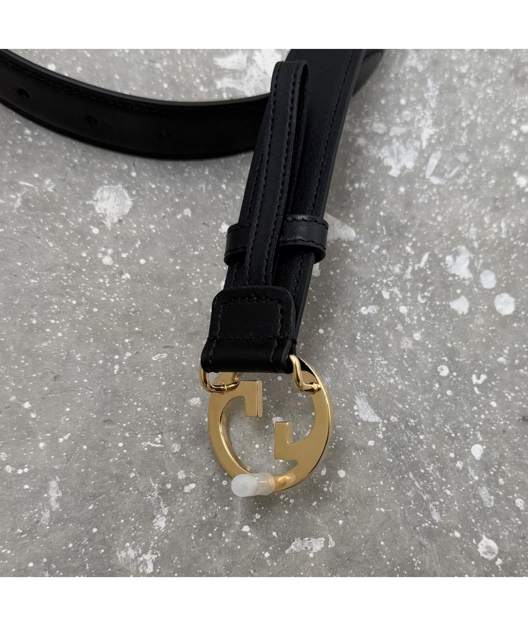GUCCI Черный кожаный ремень, фото 4