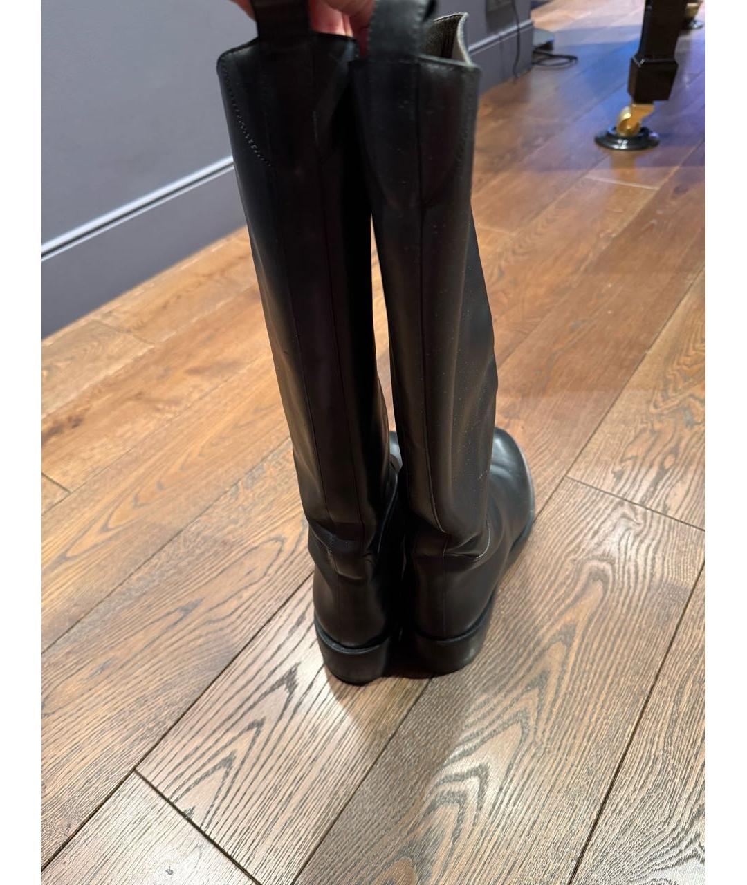 THE ROW Черные кожаные сапоги, фото 4