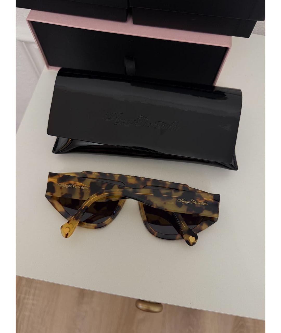 AGENT PROVOCATEUR Коричневые пластиковые солнцезащитные очки, фото 3