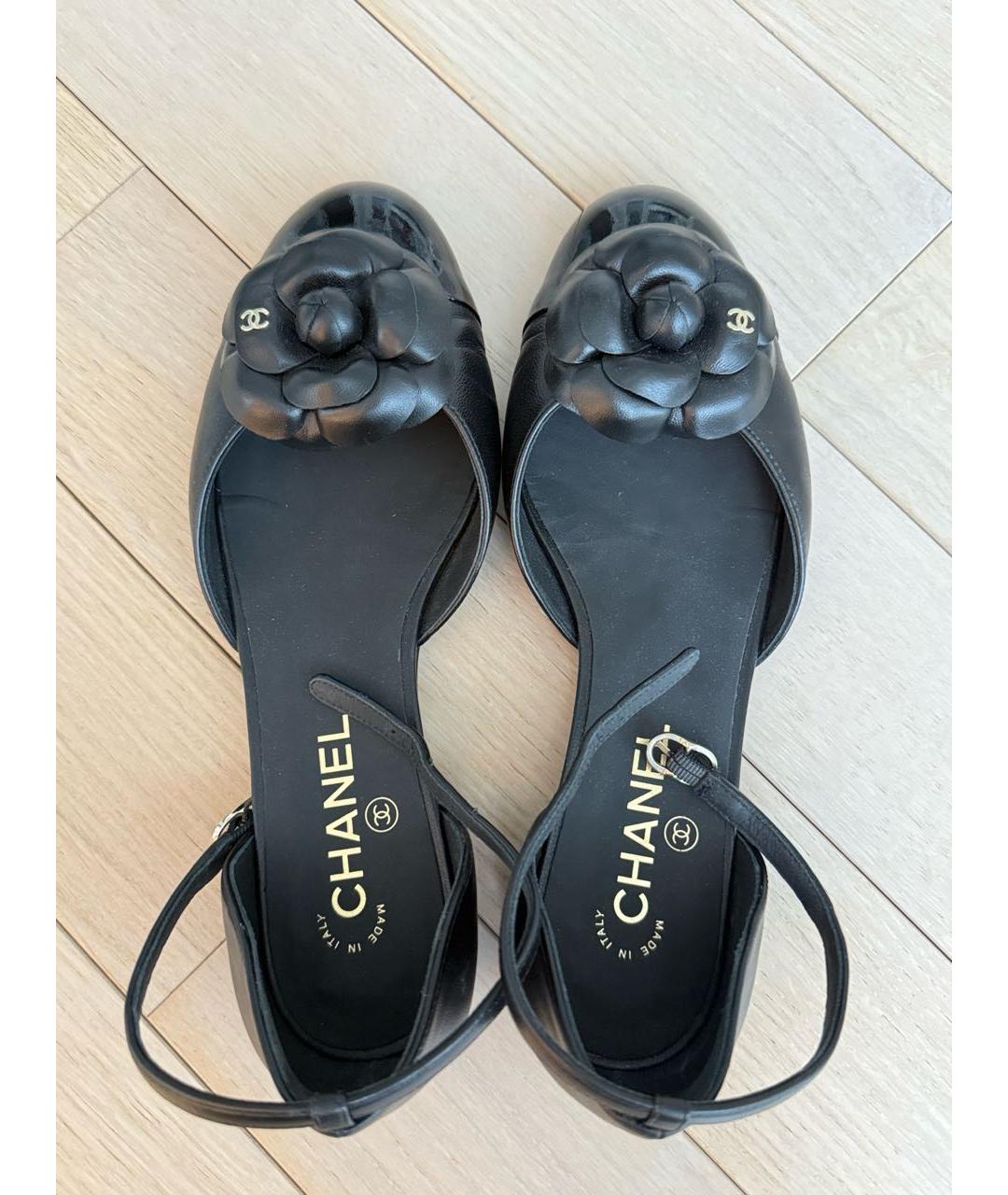 CHANEL Черные кожаные балетки, фото 3