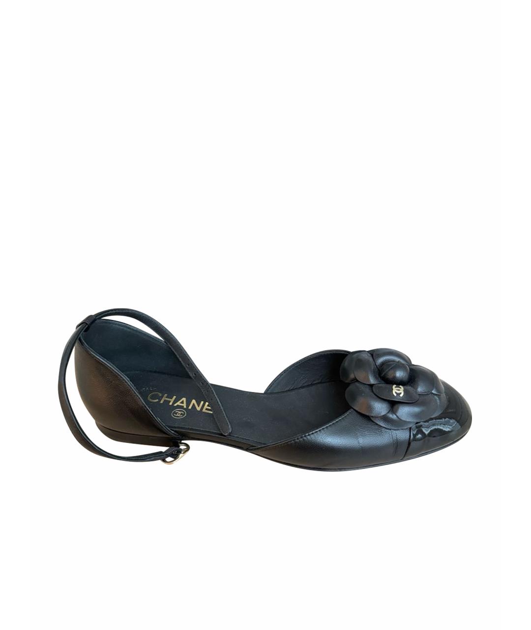 CHANEL Черные кожаные балетки, фото 1