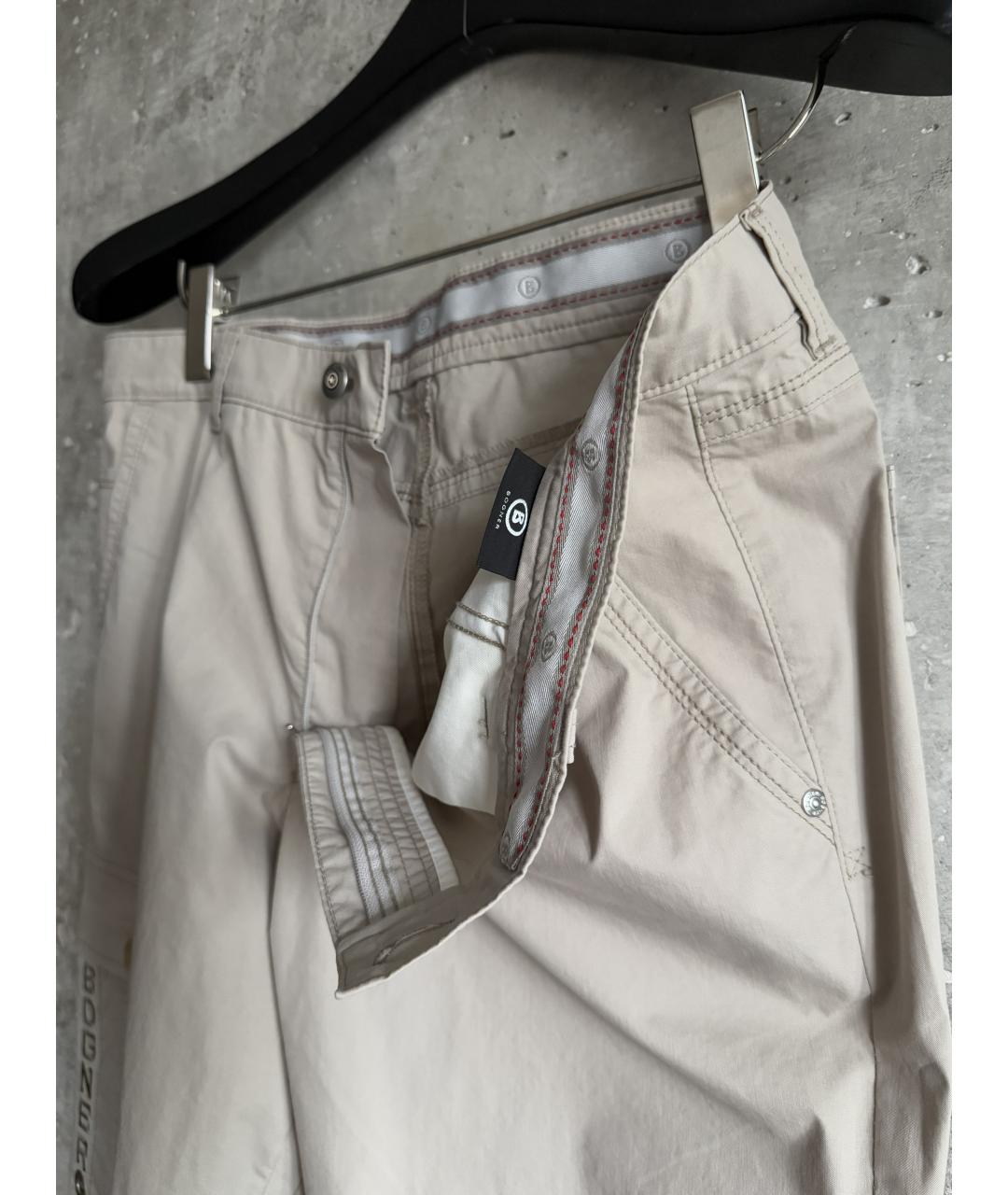 BOGNER Бежевые полиэстеровые повседневные брюки, фото 8