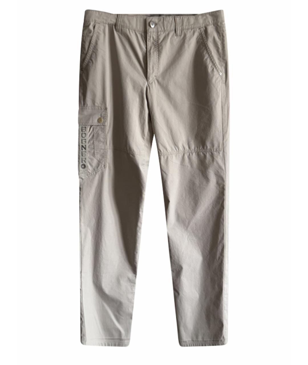BOGNER Бежевые полиэстеровые повседневные брюки, фото 1