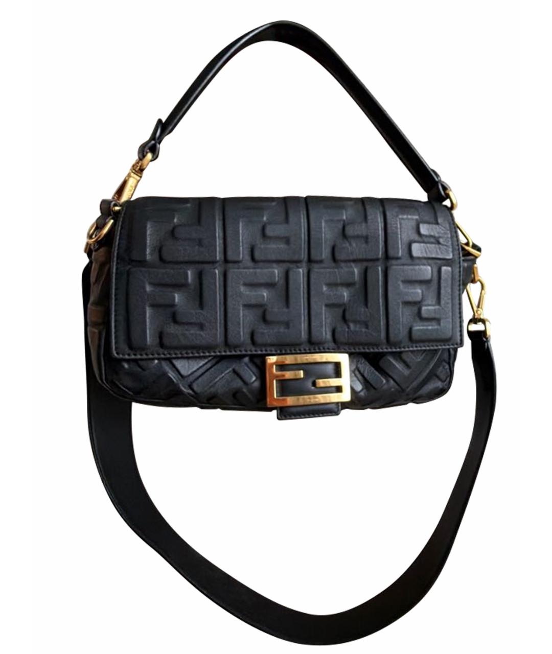 FENDI Черная кожаная сумка через плечо, фото 1