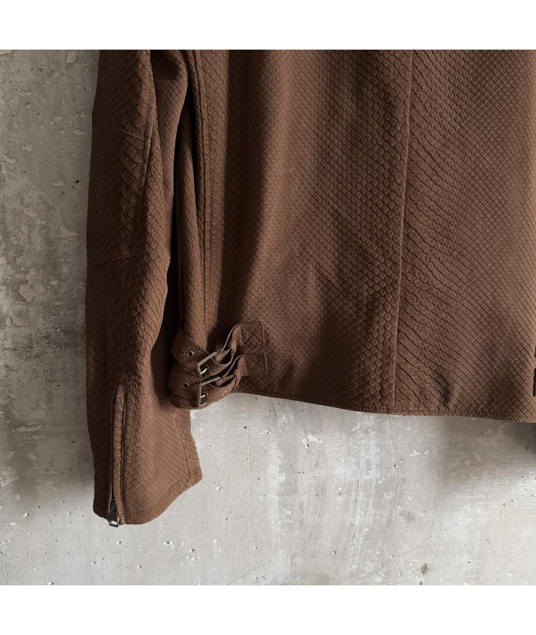 GUCCI Коричневая кожаная куртка, фото 3