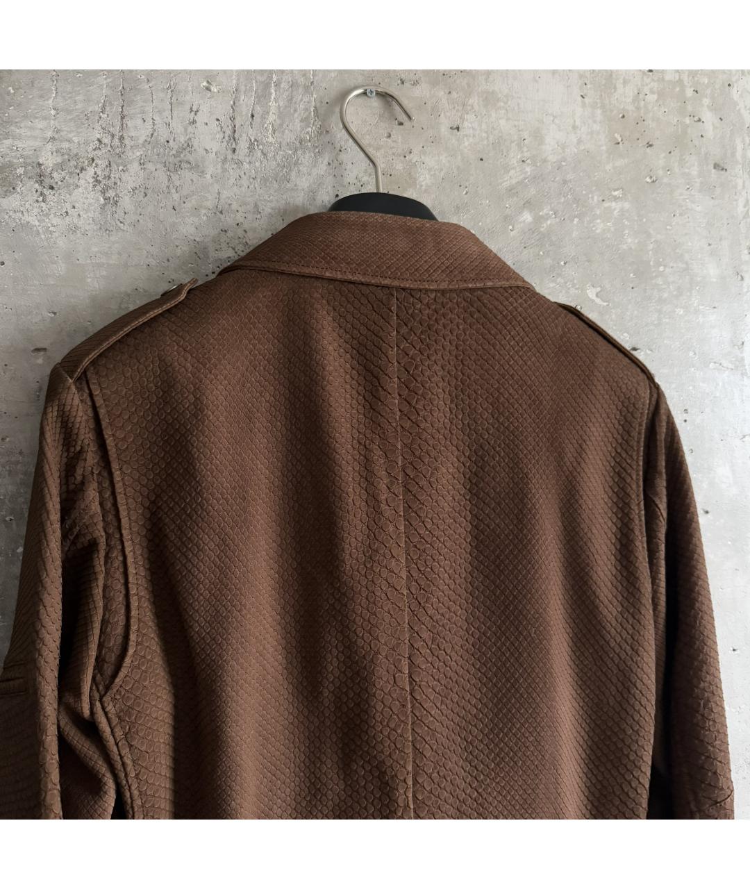GUCCI Коричневая кожаная куртка, фото 4