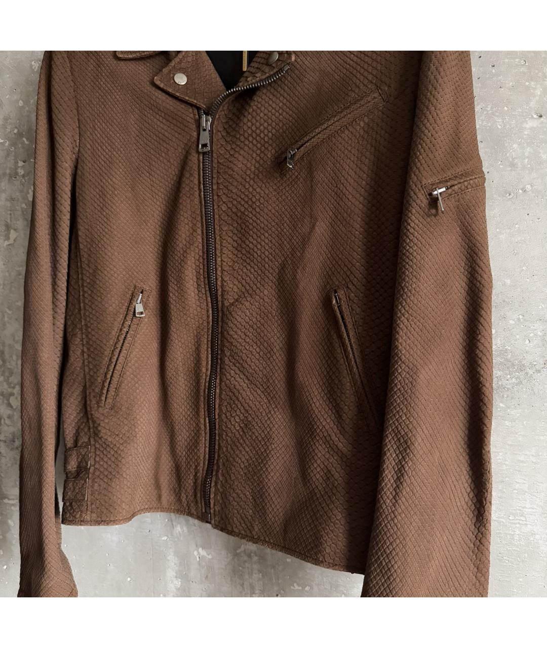 GUCCI Коричневая кожаная куртка, фото 6