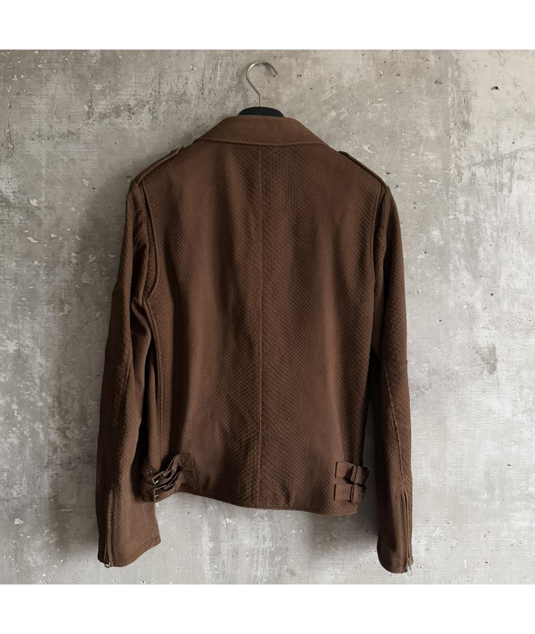 GUCCI Коричневая кожаная куртка, фото 2