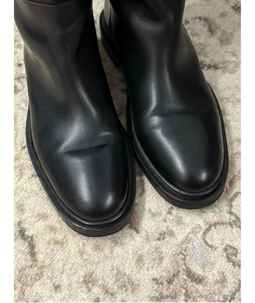 JIL SANDER Черные кожаные сапоги, фото 3