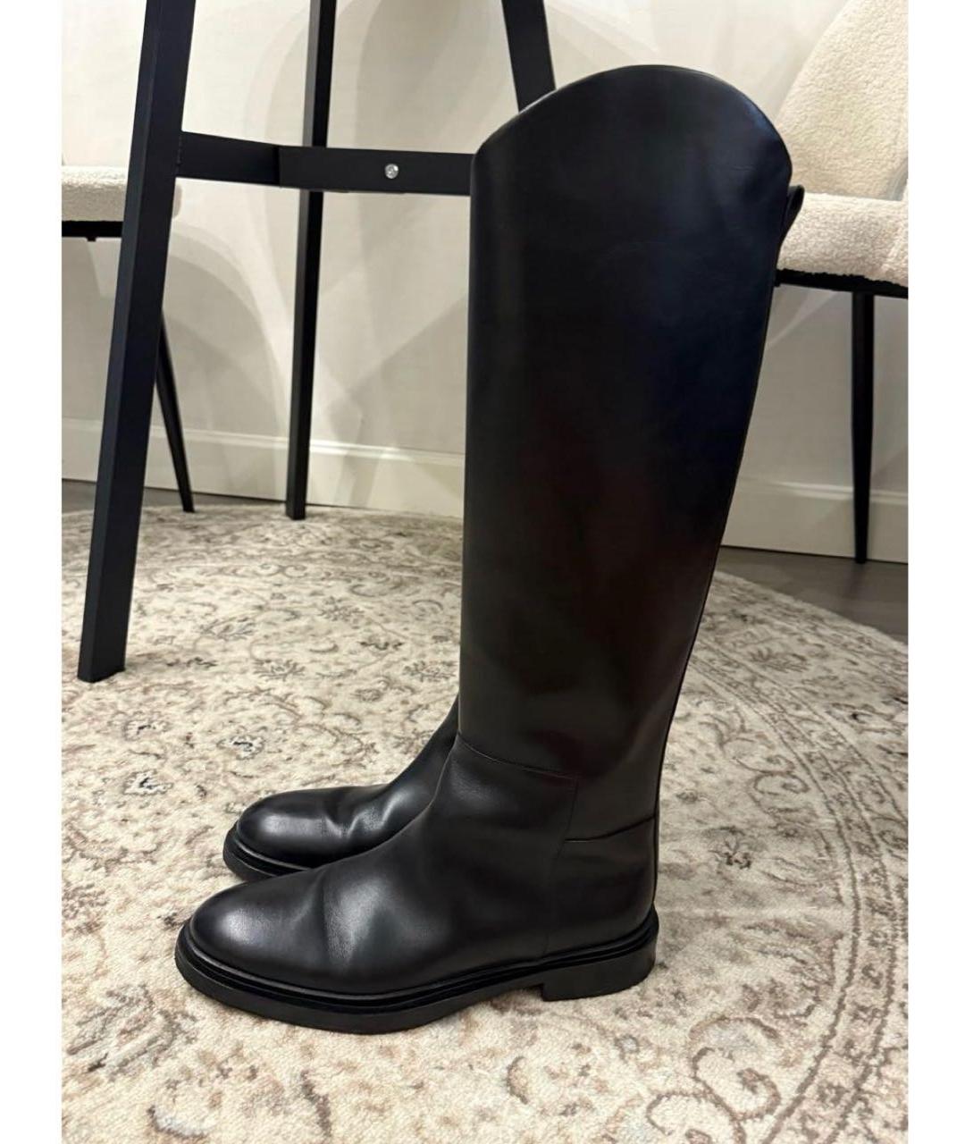 JIL SANDER Черные кожаные сапоги, фото 4