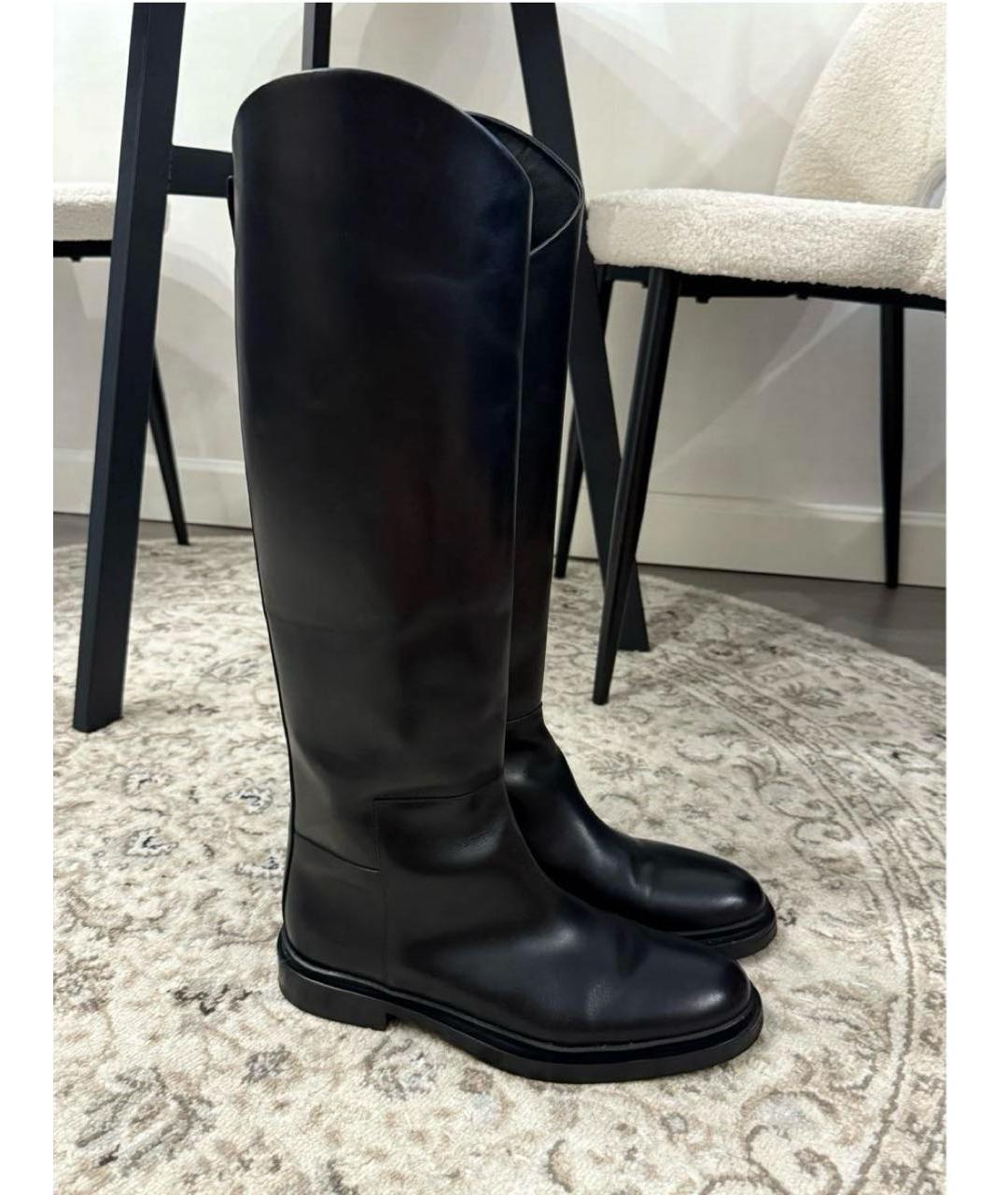 JIL SANDER Черные кожаные сапоги, фото 7