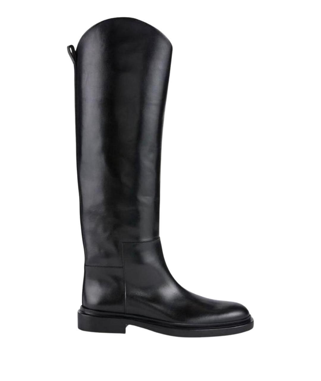 JIL SANDER Черные кожаные сапоги, фото 1