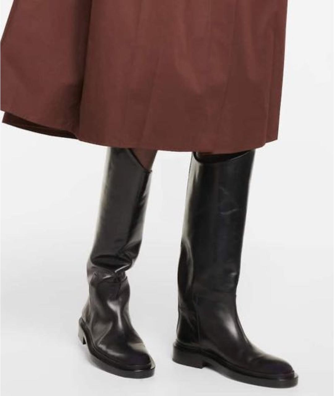 JIL SANDER Черные кожаные сапоги, фото 8