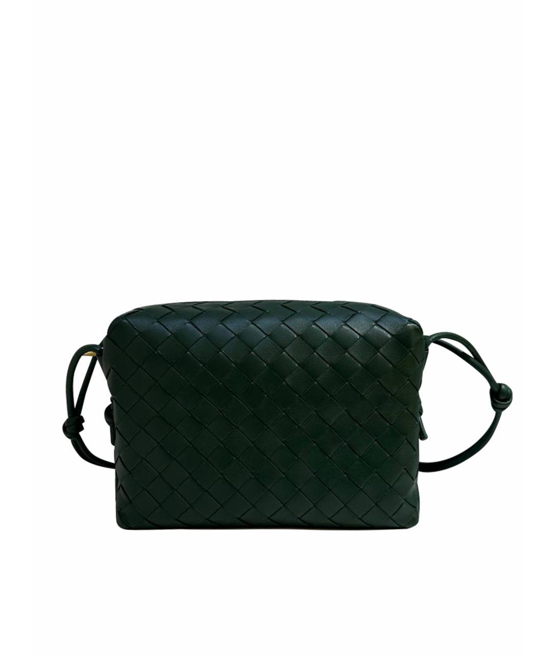 BOTTEGA VENETA Зеленая кожаная сумка через плечо, фото 1