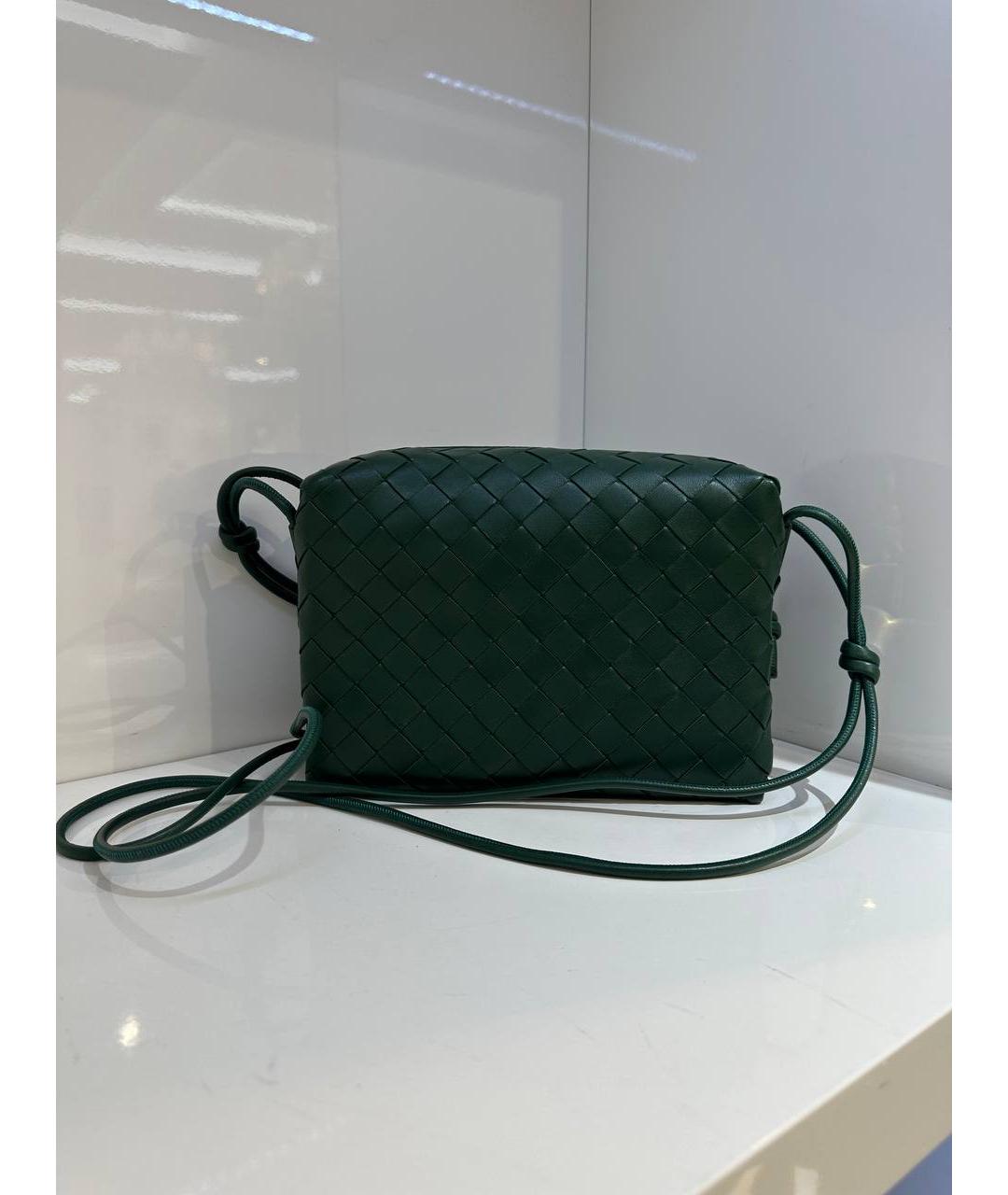 BOTTEGA VENETA Зеленая кожаная сумка через плечо, фото 3