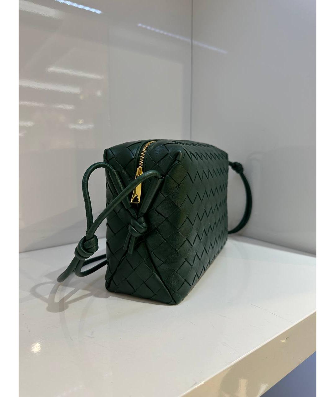 BOTTEGA VENETA Зеленая кожаная сумка через плечо, фото 4