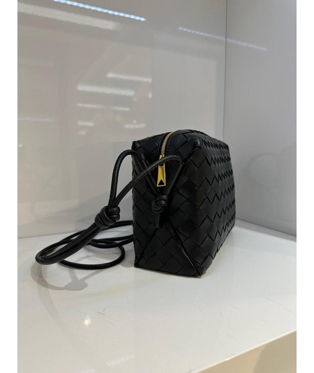 BOTTEGA VENETA Черная кожаная сумка через плечо, фото 4