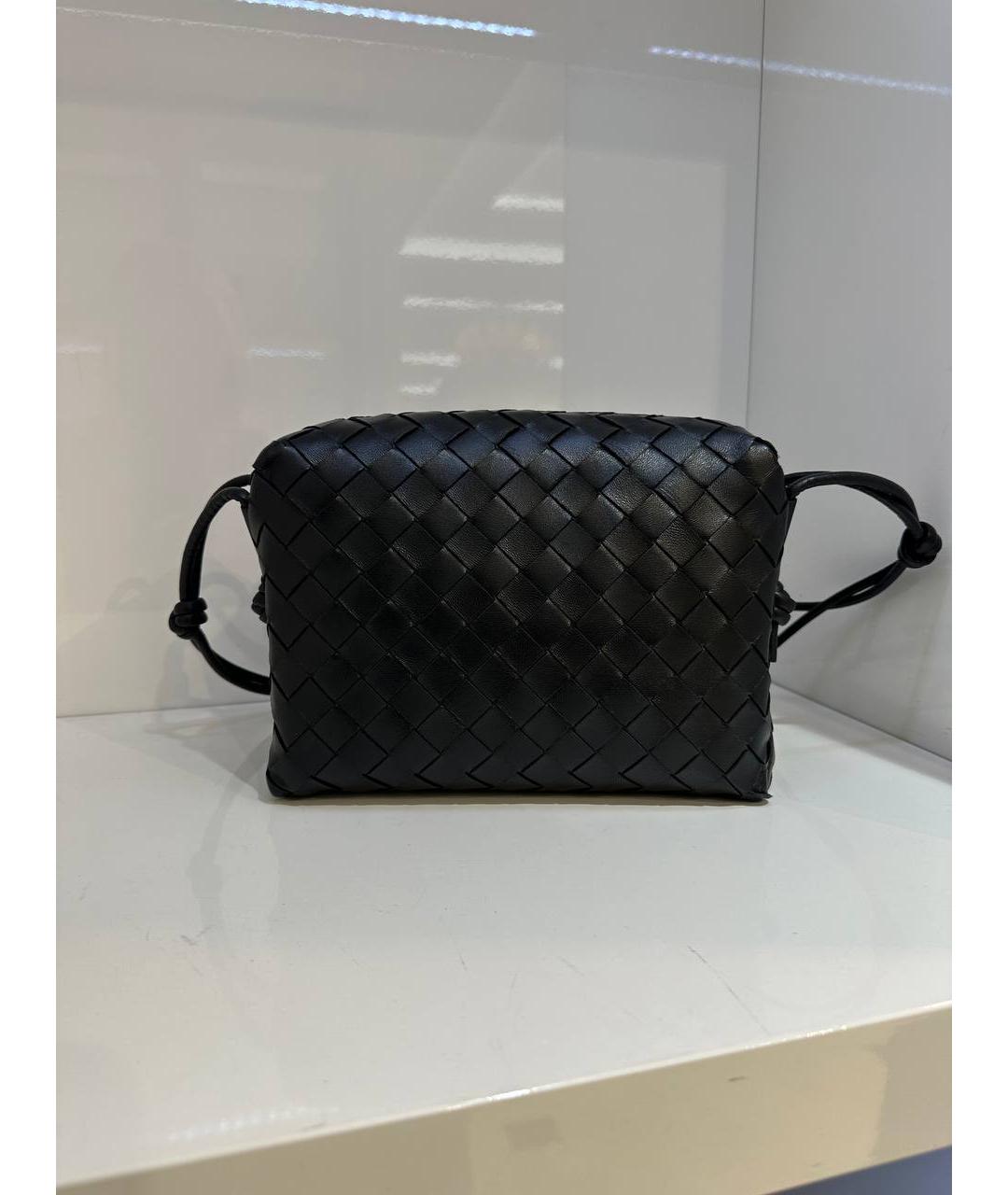 BOTTEGA VENETA Черная кожаная сумка через плечо, фото 2