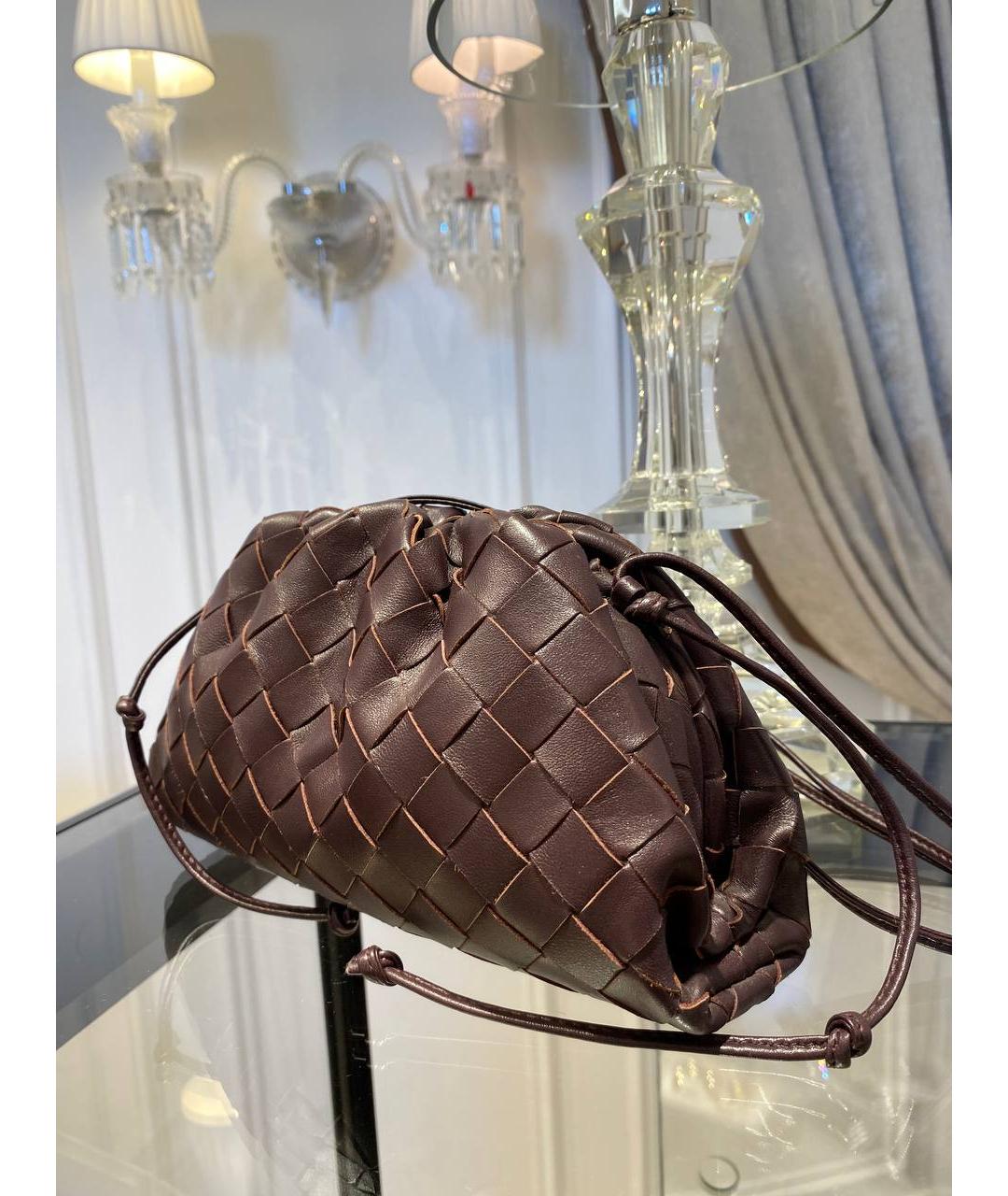 BOTTEGA VENETA Коричневая кожаная сумка через плечо, фото 3