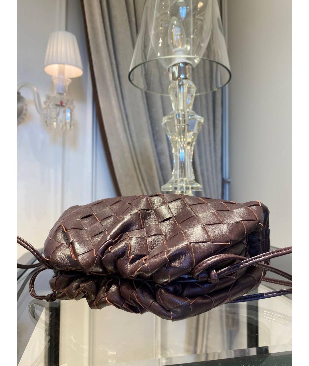 BOTTEGA VENETA Коричневая кожаная сумка через плечо, фото 4