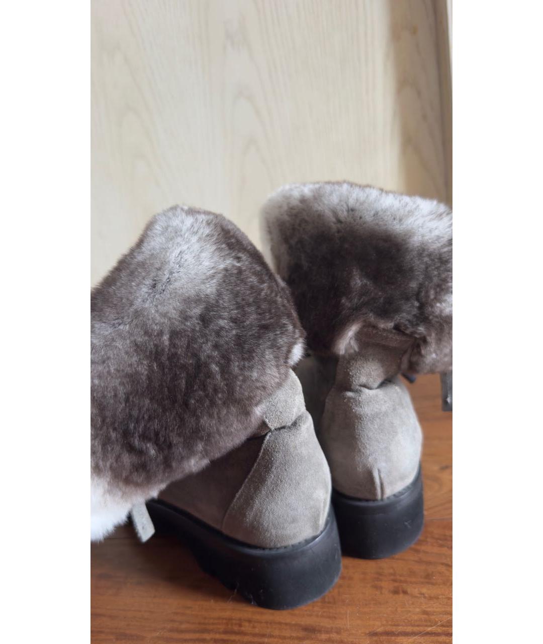 ERMANNO SCERVINO Серые замшевые ботинки, фото 5