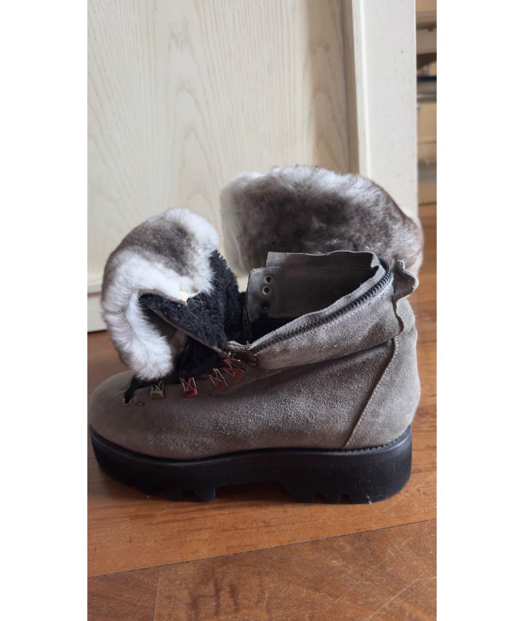 ERMANNO SCERVINO Серые замшевые ботинки, фото 4