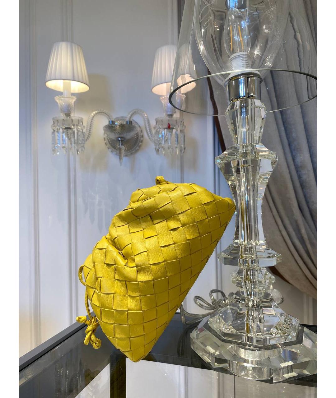 BOTTEGA VENETA Желтая кожаная сумка через плечо, фото 3