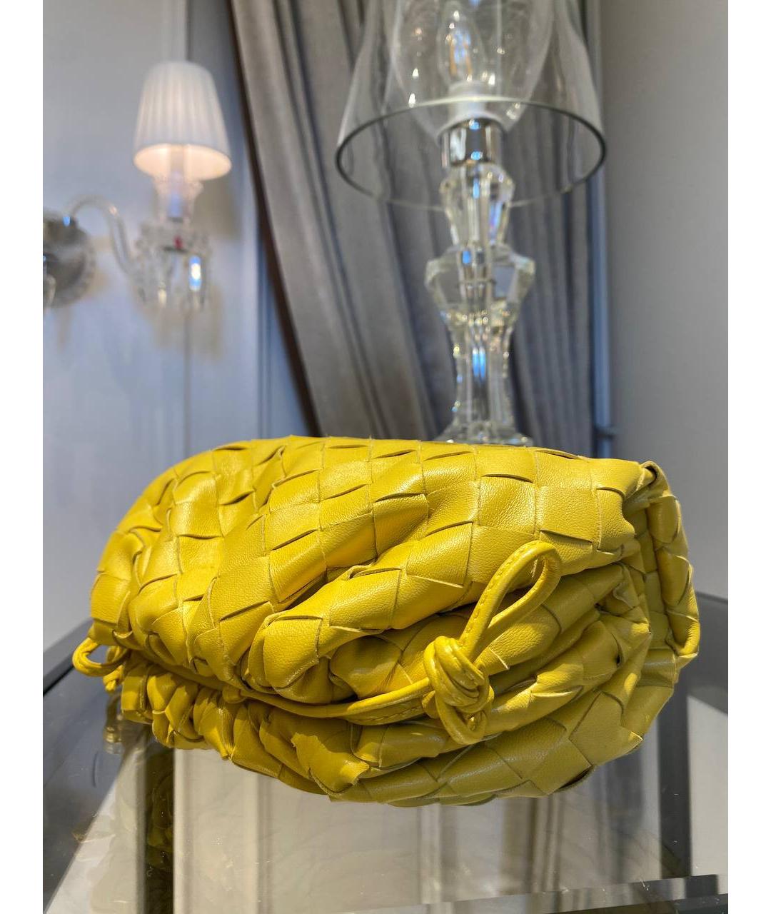 BOTTEGA VENETA Желтая кожаная сумка через плечо, фото 4