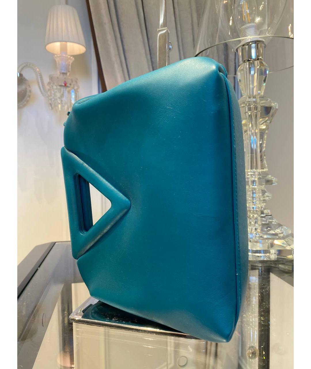 BOTTEGA VENETA Голубая кожаная сумка через плечо, фото 4