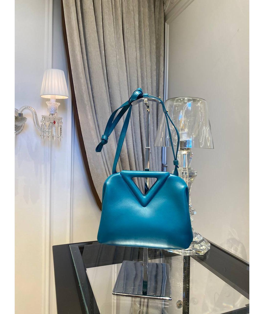 BOTTEGA VENETA Голубая кожаная сумка через плечо, фото 2