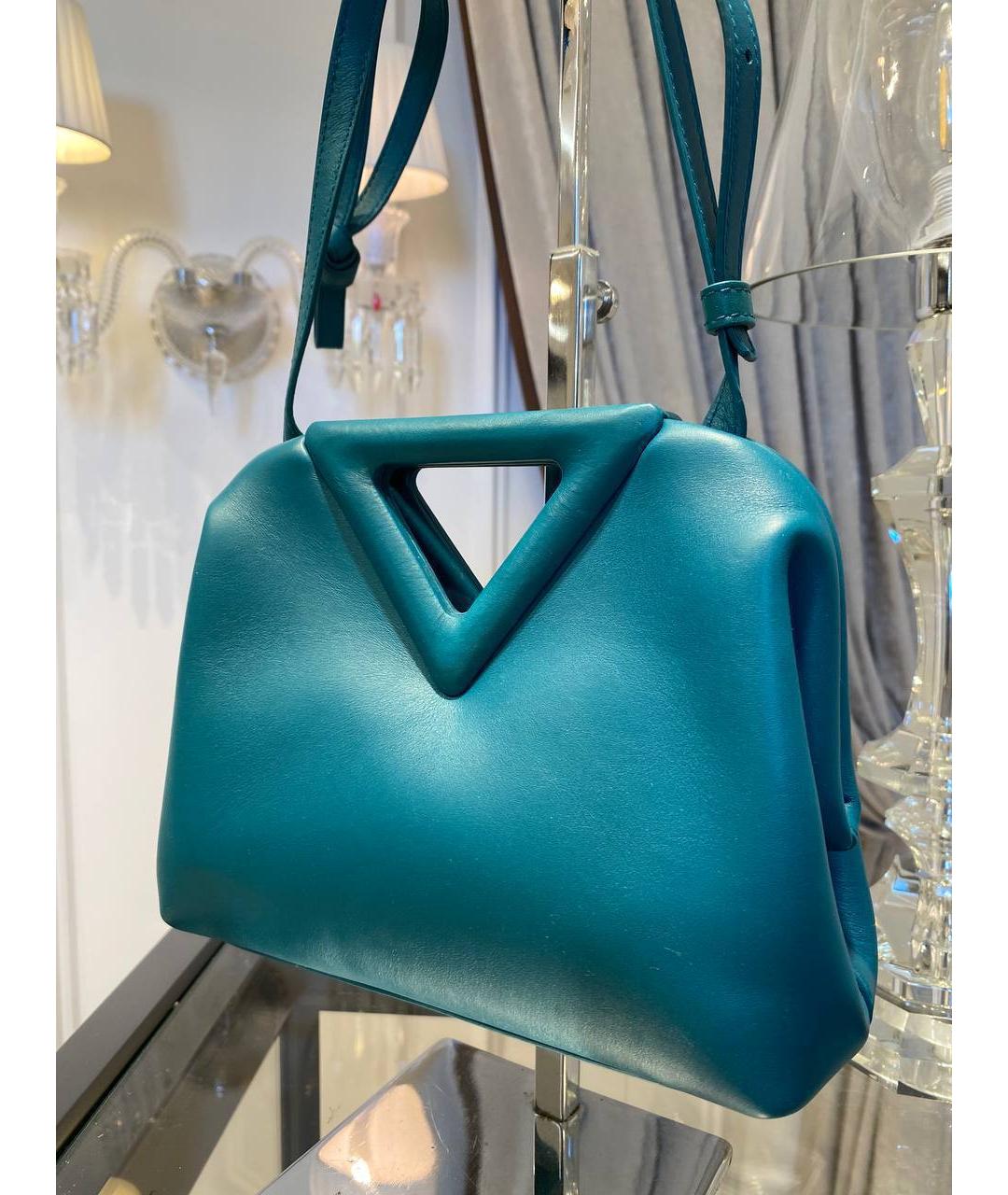 BOTTEGA VENETA Голубая кожаная сумка через плечо, фото 3