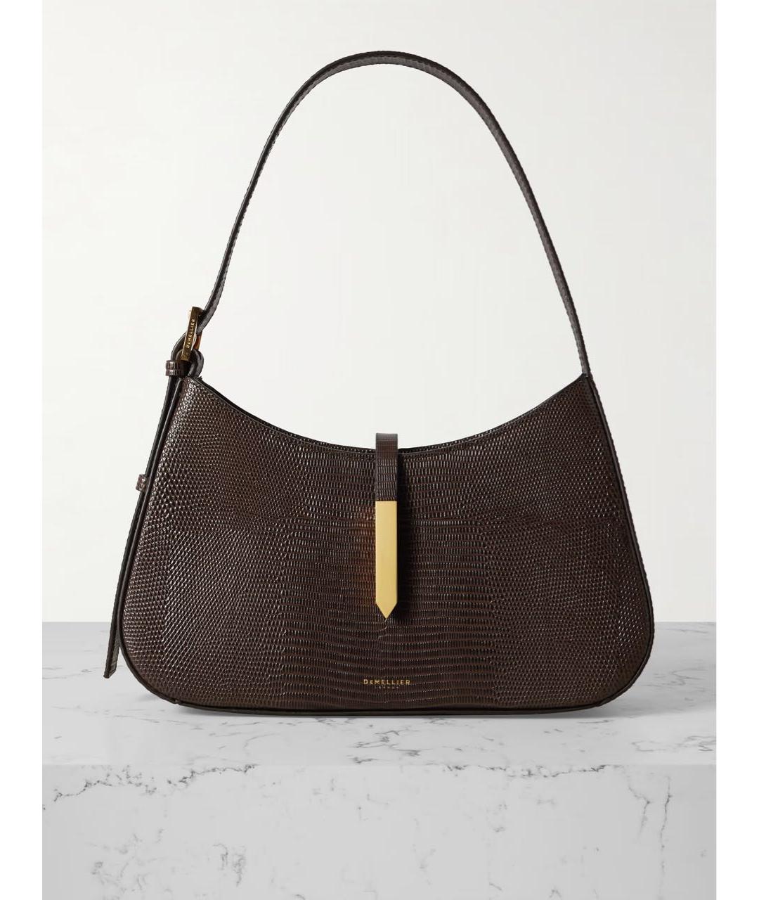 DEMELLIER Коричневая кожаная сумка с короткими ручками, фото 6