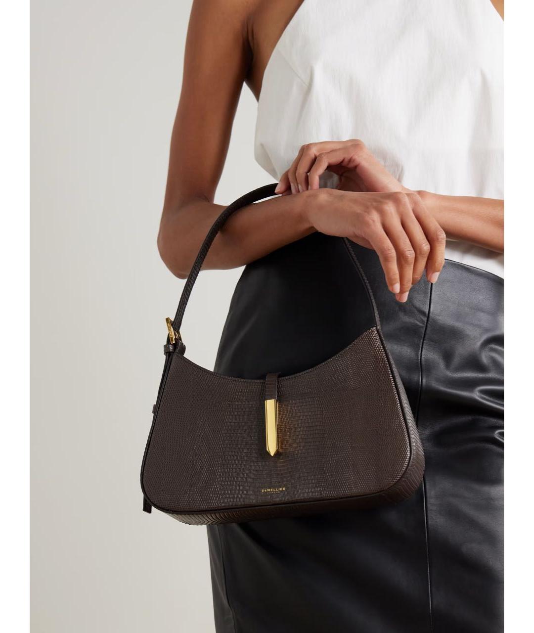 DEMELLIER Коричневая кожаная сумка с короткими ручками, фото 3