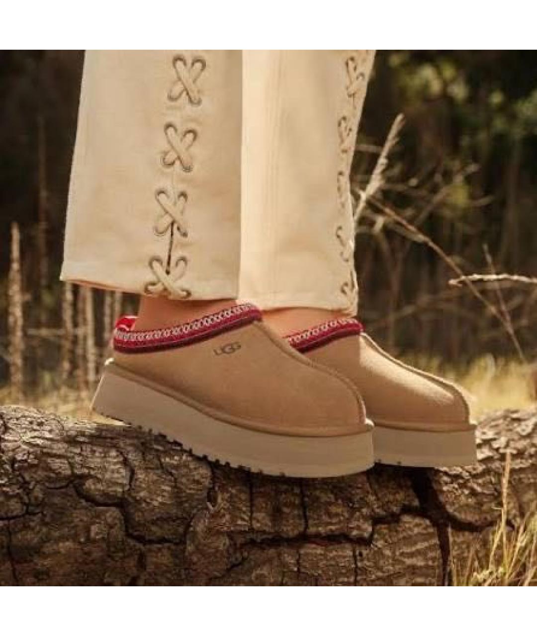 UGG AUSTRALIA Бежевые замшевые сабо, фото 6