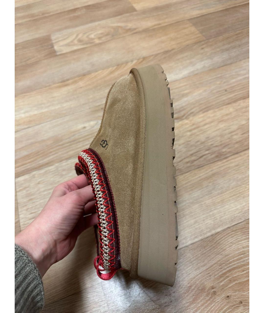 UGG AUSTRALIA Бежевые замшевые сабо, фото 3