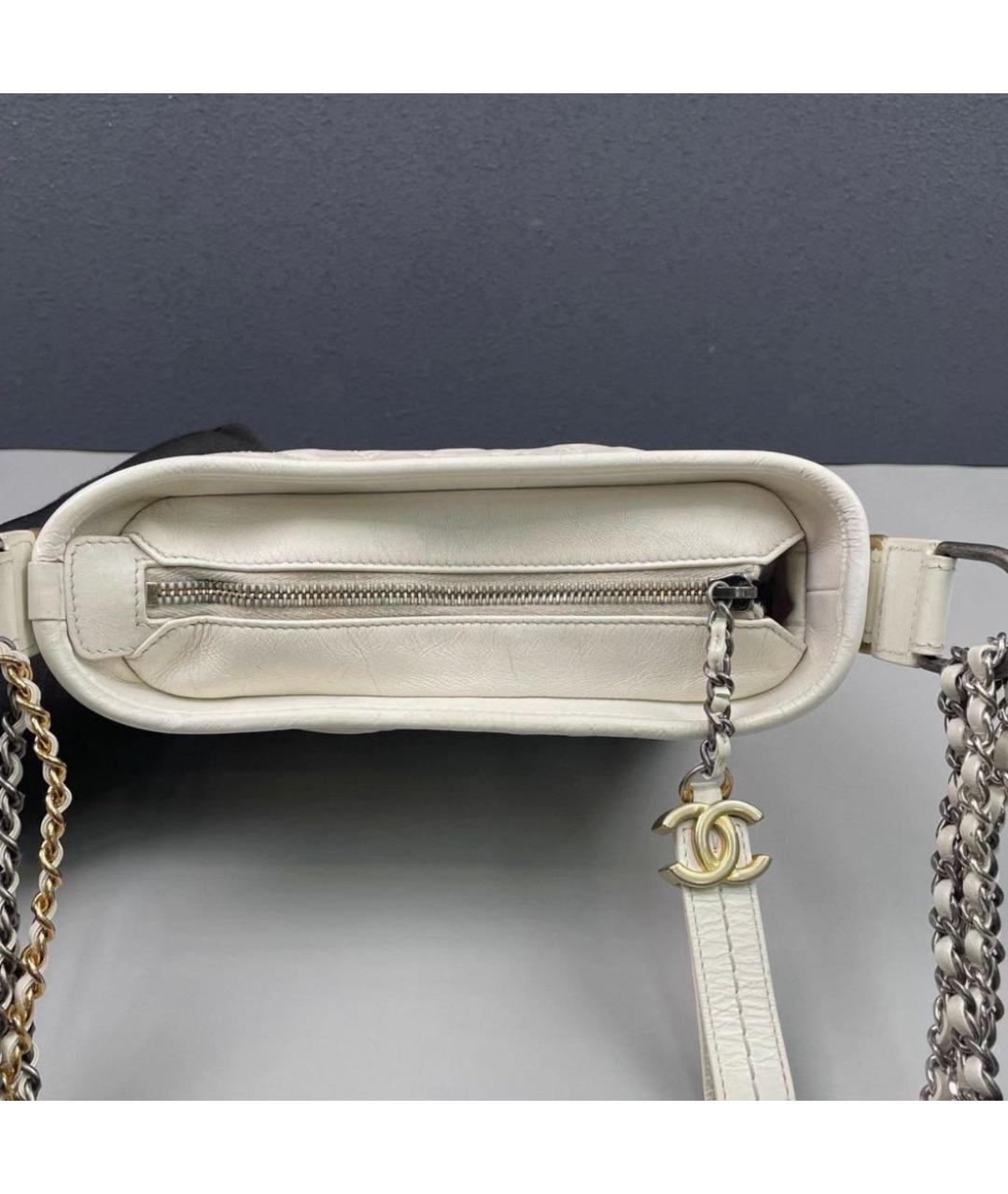 CHANEL Белая кожаная сумка через плечо, фото 4