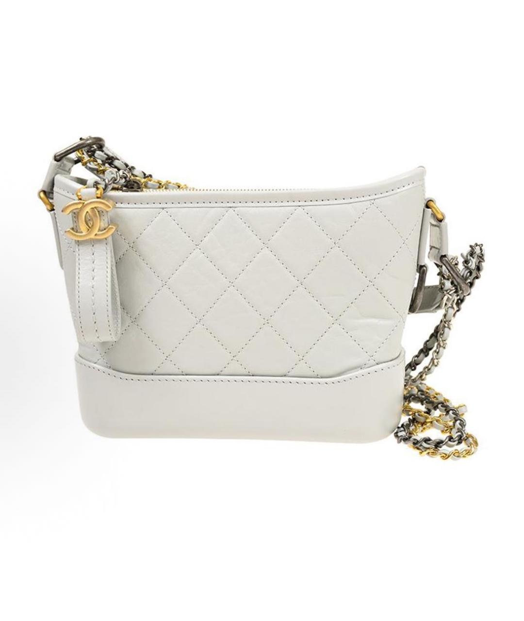 CHANEL Белая кожаная сумка через плечо, фото 6